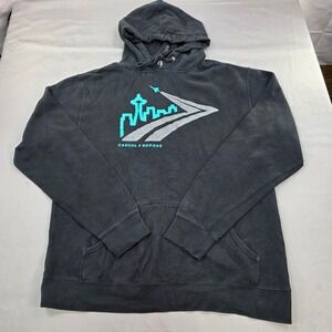 Casual X Brooks Seattle Skyline Graphic Hoodie Sweatshirt Mens Medium Vintage‎